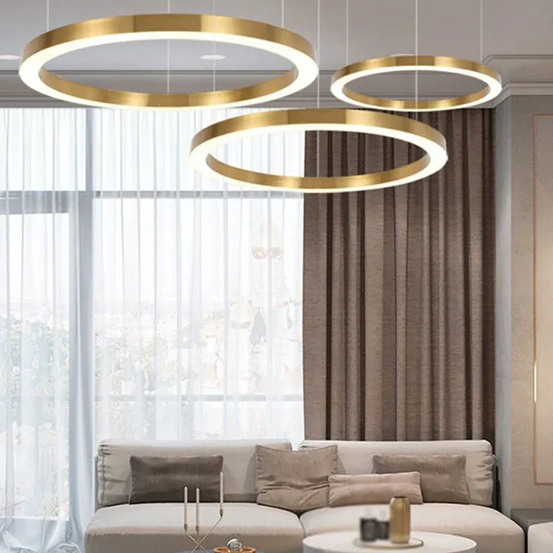 Gold Statement Pendant Light For Bedroom Arisha Metal & Acrylic Ip20 Led