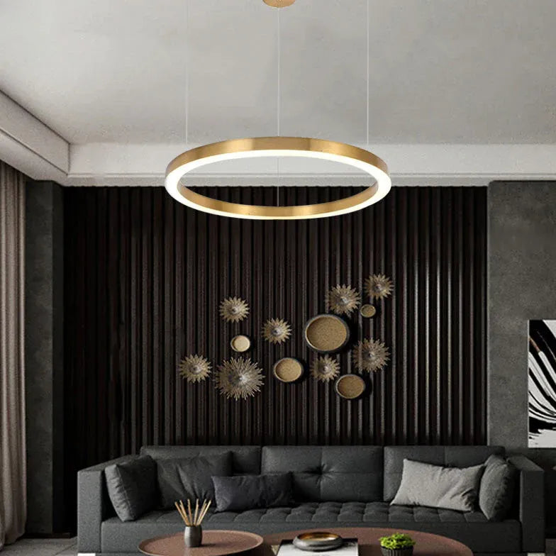 Gold Statement Pendant Light For Bedroom Arisha Metal & Acrylic Ip20 Led