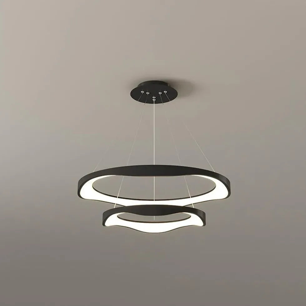 Black Statement Pendant Light For Living Room Arisha Metal & Acrylic Ip20