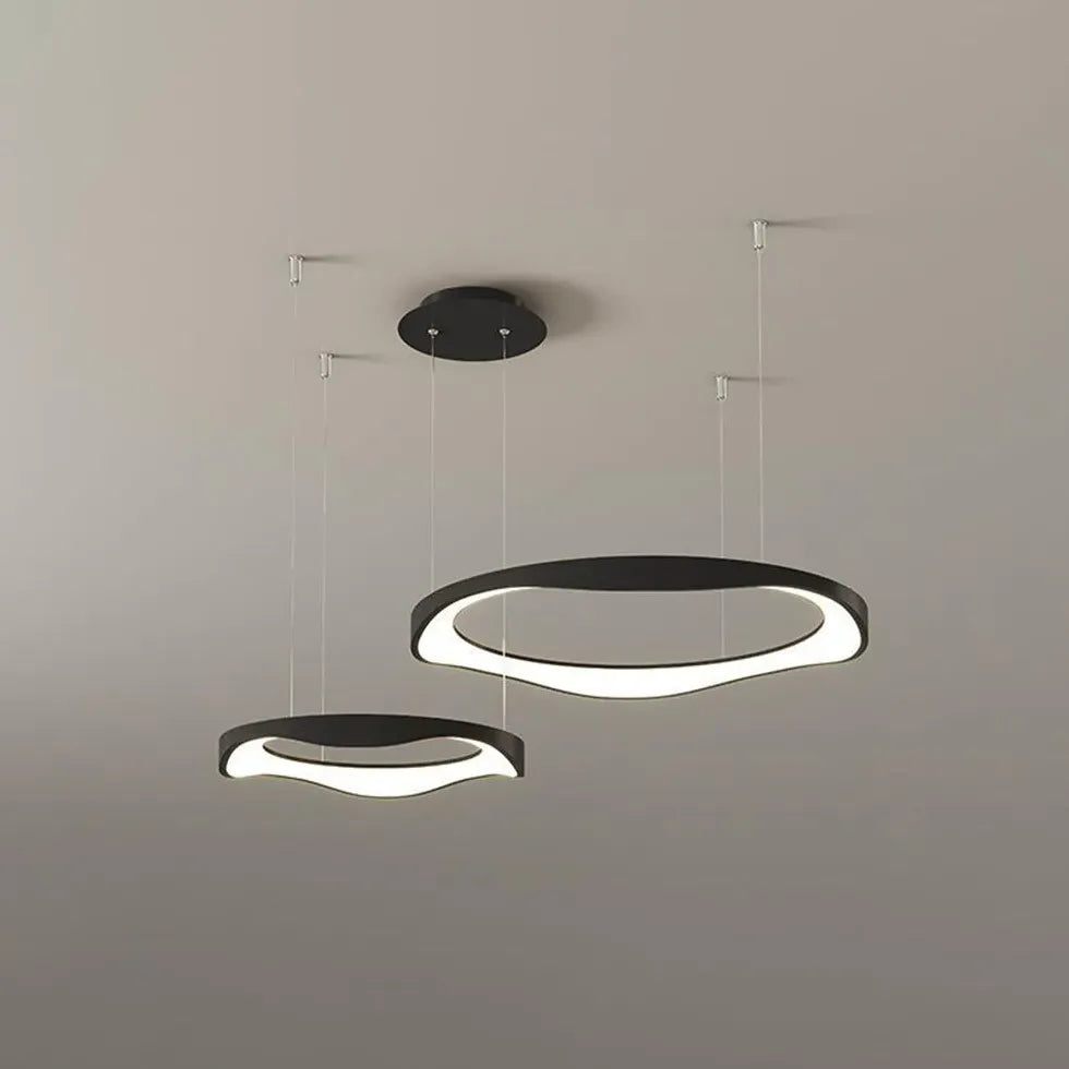 Black Statement Pendant Light For Living Room Arisha Metal & Acrylic Ip20