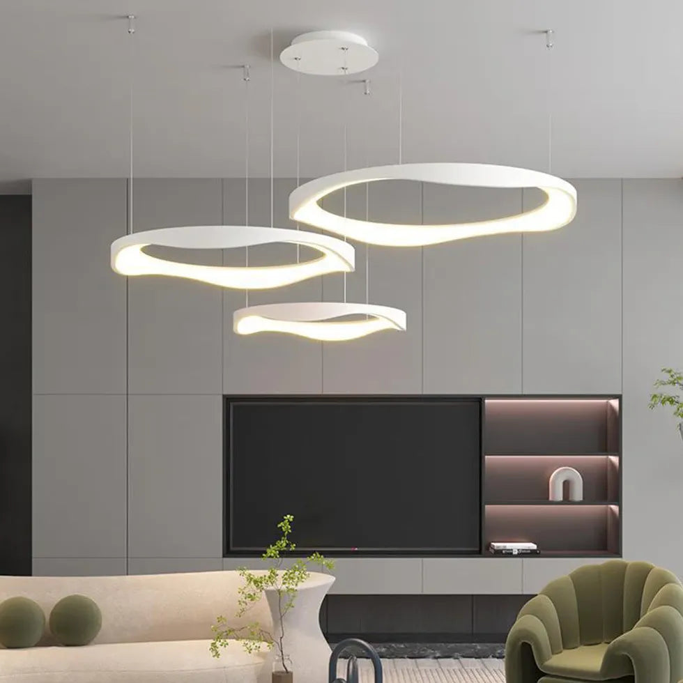 Black Statement Pendant Light For Living Room Arisha Metal & Acrylic Ip20