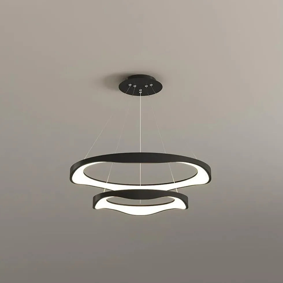 Black Statement Pendant Light For Living Room Arisha Metal & Acrylic Ip20