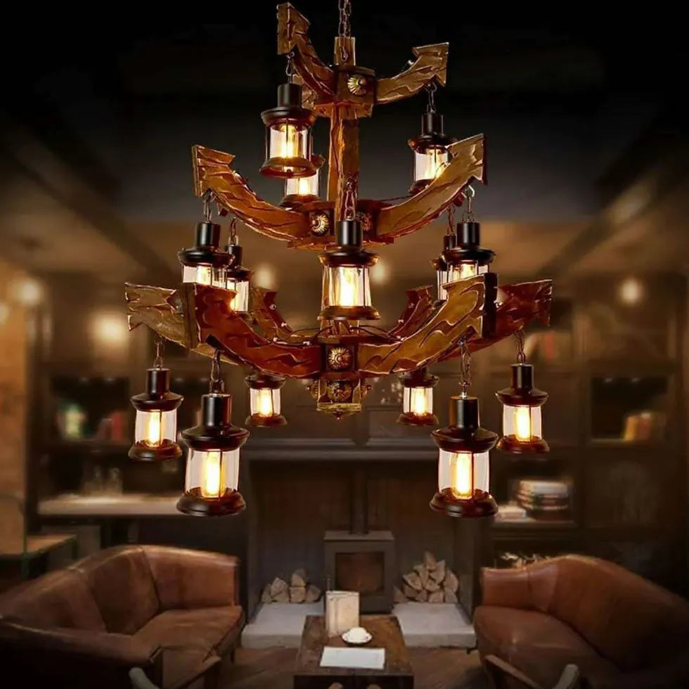 Chandelier For Bedroom Austin Pine Wood Led