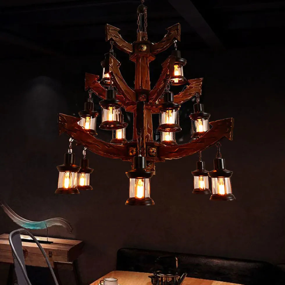 Chandelier For Bedroom Austin Pine Wood Led