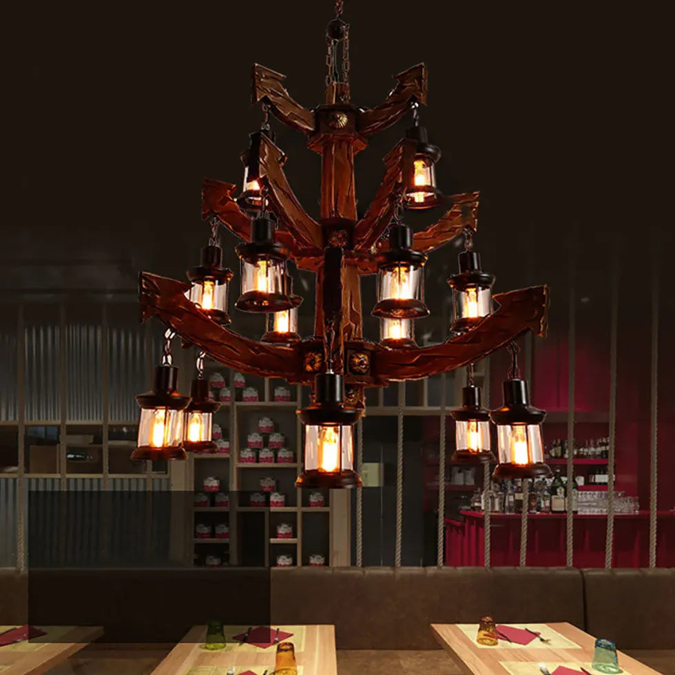 Chandelier For Bedroom Austin Pine Wood Led