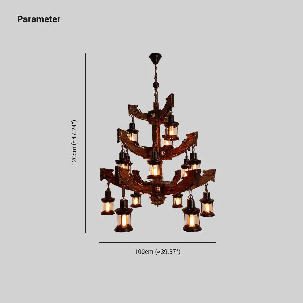 Chandelier For Bedroom Austin Pine Wood Led