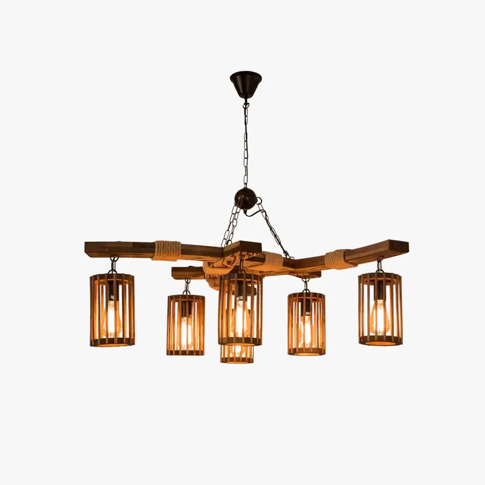 Statement Pendant Light For Living Room Austin Wood Without Bulbs Led Ip20