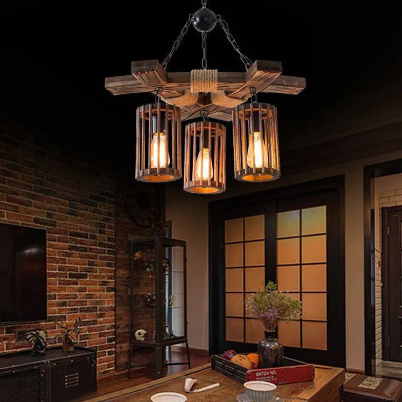 Statement Pendant Light For Living Room Austin Wood Without Bulbs Led Ip20