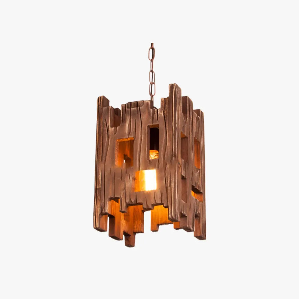 Light Single Pendant For Bedroom Rectangular Austin Pine Wood