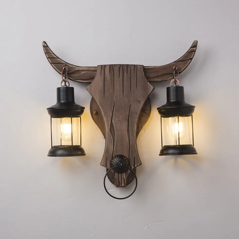 Double Arm Wall Light For Bedroom Austin Pine Wood