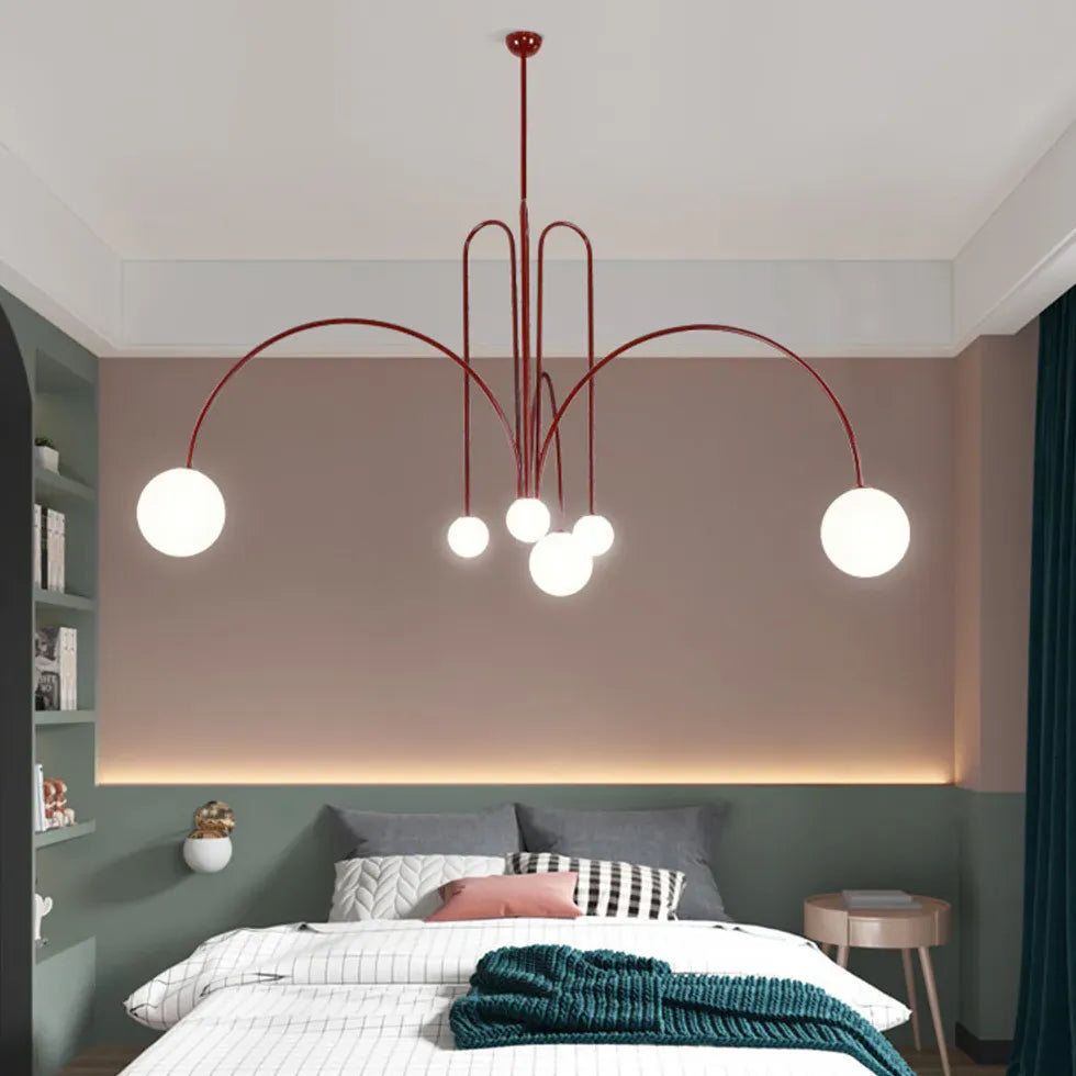 White Chandelier For Bedroom Avi Metal & Glass Ip20 Warm White Led