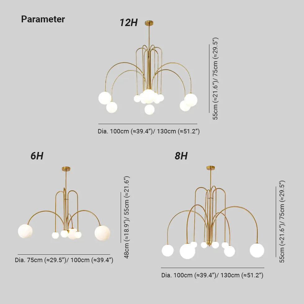 White Chandelier For Bedroom Avi Metal & Glass Ip20 Warm White Led