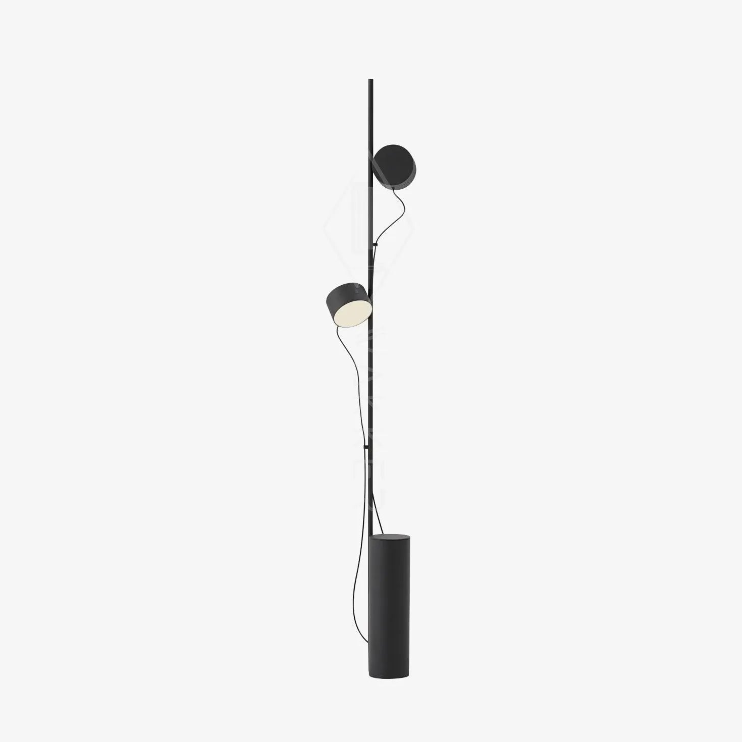 Black Floor Lamp For Bedroom Linear Avi Metal & Acrylic Neutral Light Plug Led