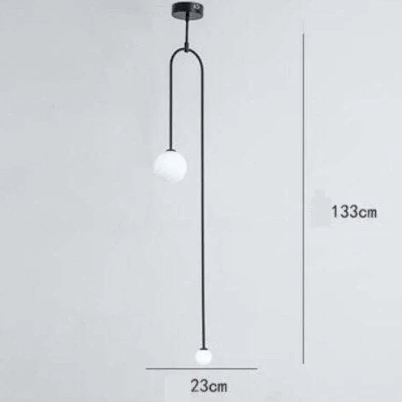 Black Statement Pendant Light For Bedroom Linear Avi Metal Led Ip20