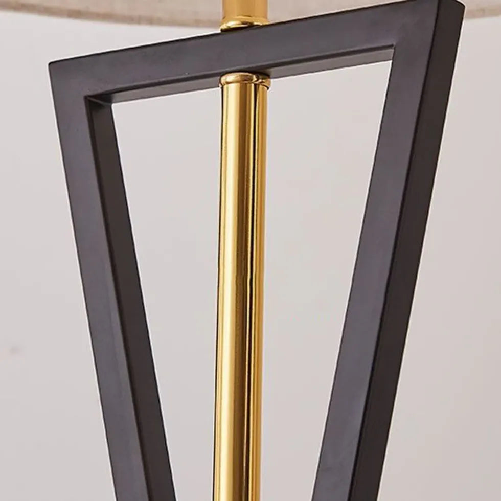 Black Tripod Floor Lamp For Study Room Baines Metal & Fabric