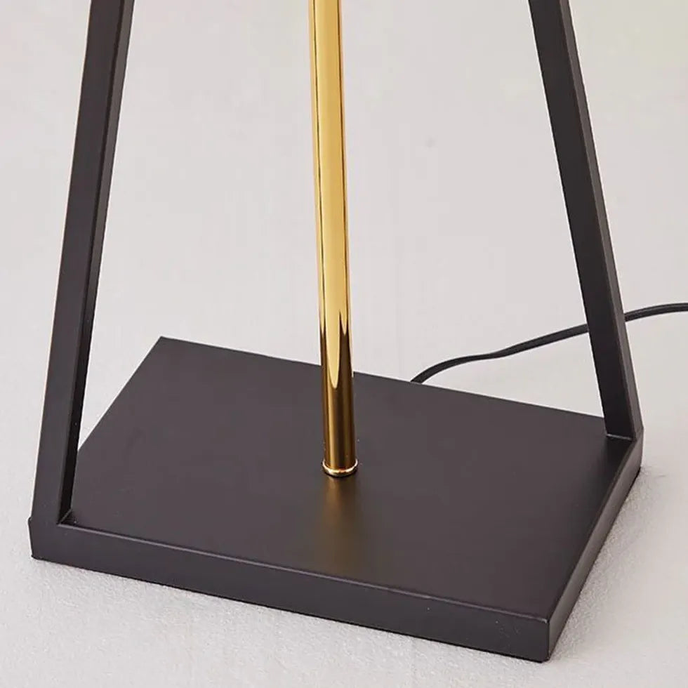 Black Tripod Floor Lamp For Study Room Baines Metal & Fabric