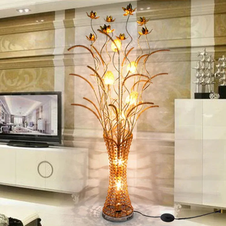 Gold Floor Lamp For Bedroom Bella Metal Led Without Bulbs Plug