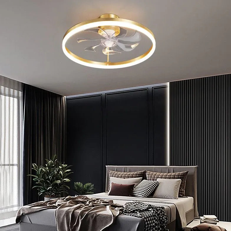 Ceiling Fan With Light For Bedroom Bella Metal & Acrylic Dimmable Ip20