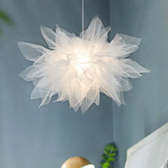 Bella Modern Flower Fabric Single Pendant White Light