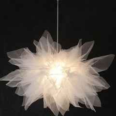 Bella Modern Flower Fabric Single Pendant White Light