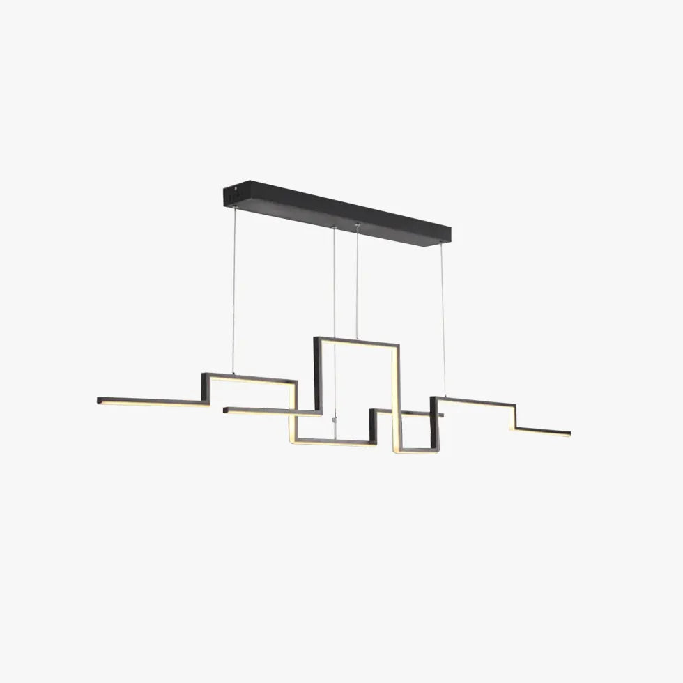 Black Bouvet Designer Linear Metal Pendant