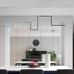 Black Bouvet Designer Linear Metal Pendant