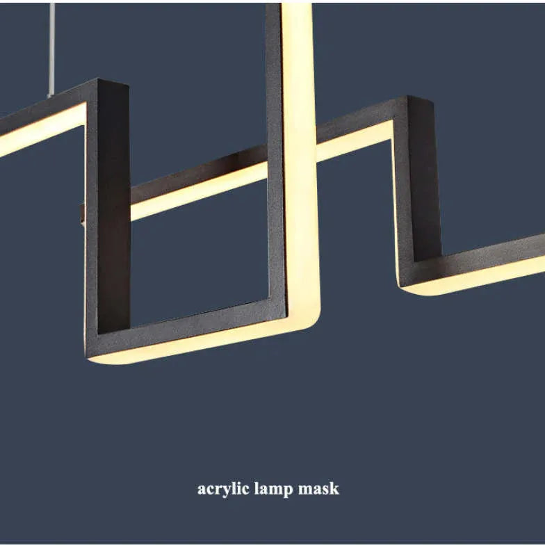 Black Bouvet Designer Linear Metal Pendant