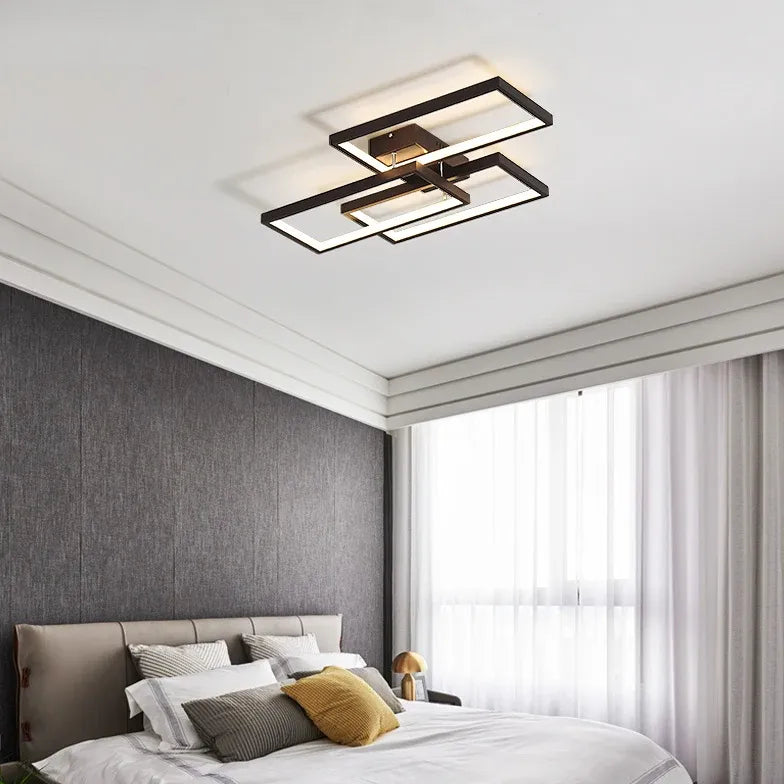 Flush Light For Bedroom Rectangular Bouvet Metal Ip20 Led