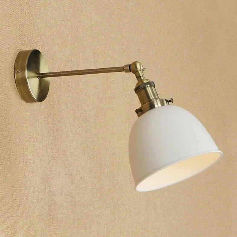 Black Single Arm Wall Light For Bedroom Retro Metal