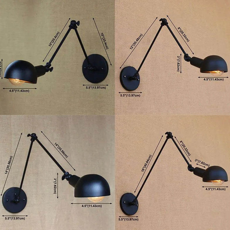 Black Reading Light For Bedroom Metal Led