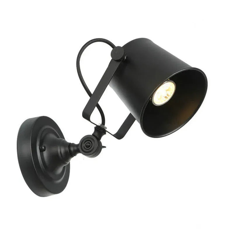 Black Single Arm Wall Light For Bedroom Brady Metal Warm White E27