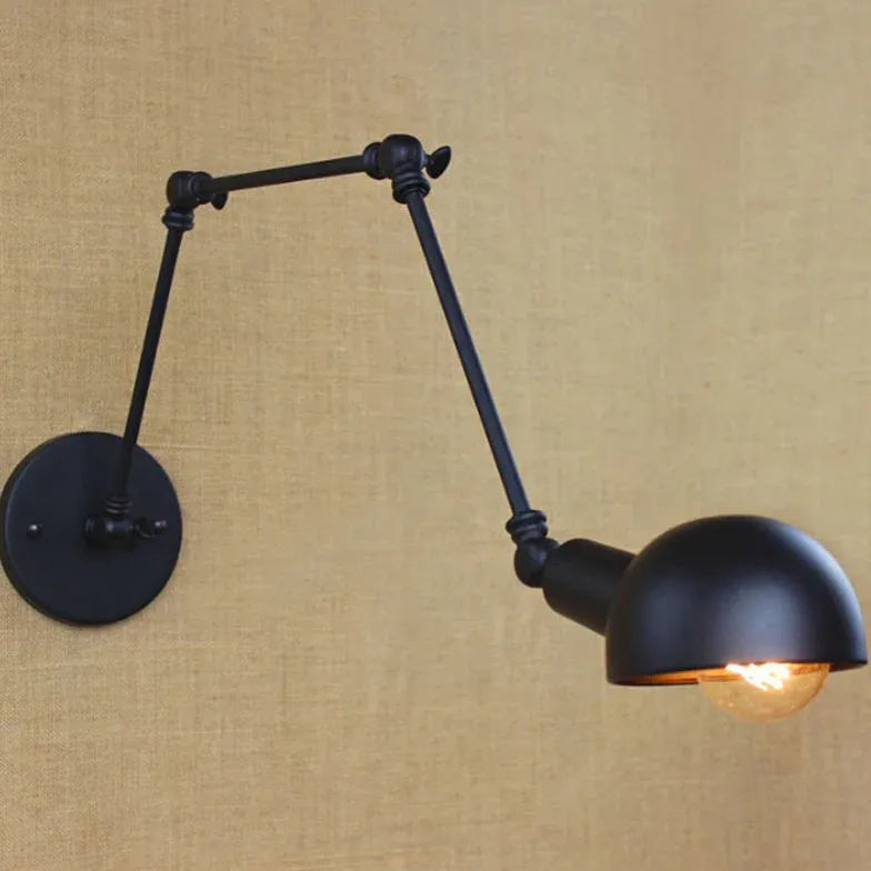 Black Single Arm Wall Light For Bedroom Brady Metal Led Ip20