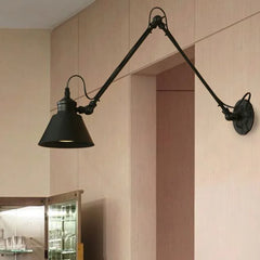 Black Single Arm Wall Light For Bedroom Brady Metal