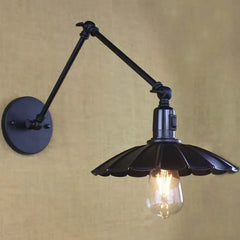 Black Single Arm Wall Light For Bedroom Brady Metal Led