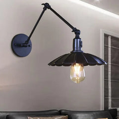 Black Single Arm Wall Light For Bedroom Brady Metal Led