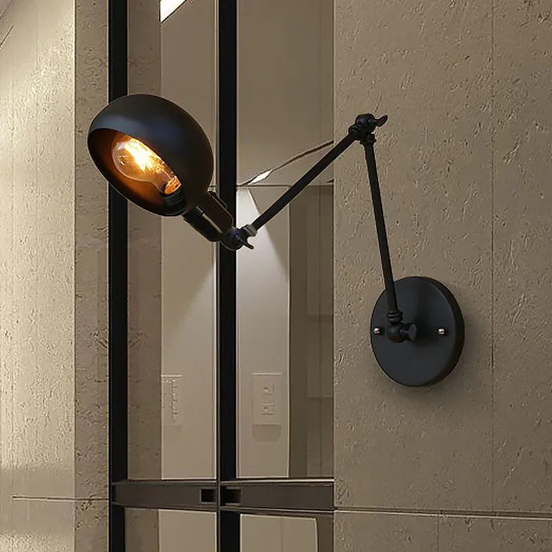 Black Single Arm Wall Light For Bedroom Brady Metal Led Ip20