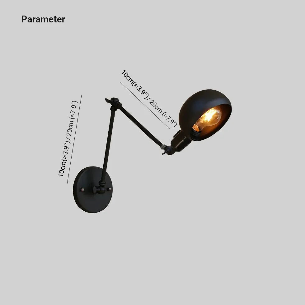 Black Single Arm Wall Light For Bedroom Brady Metal Led Ip20