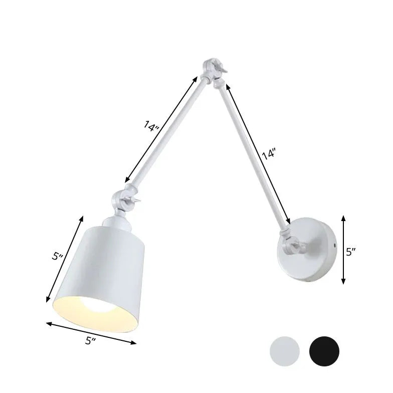 Black Single Arm Wall Light For Bedroom Brady Metal Ip20 Led