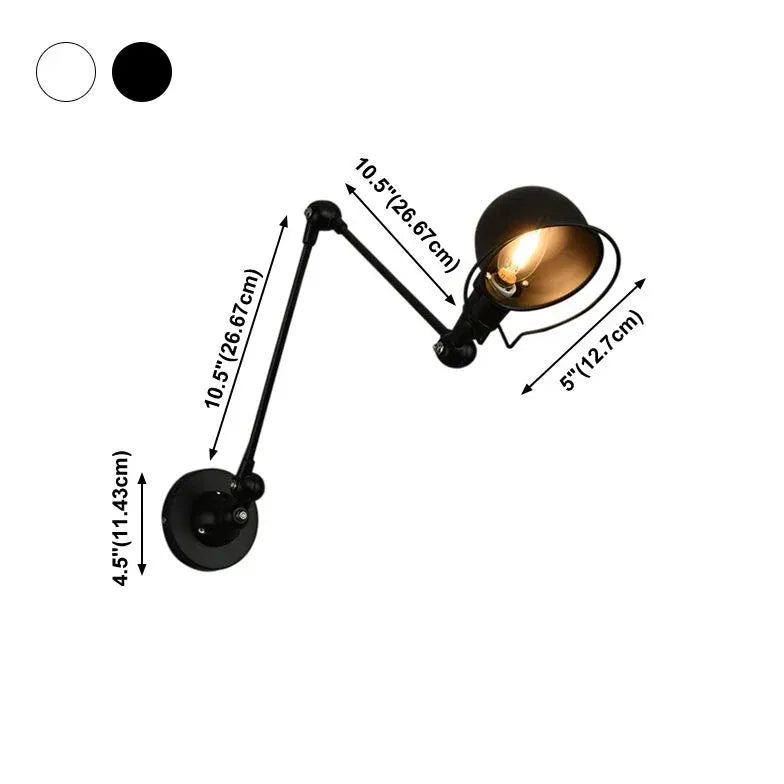 Black Single Arm Wall Light For Bedroom Brady Metal Ip20