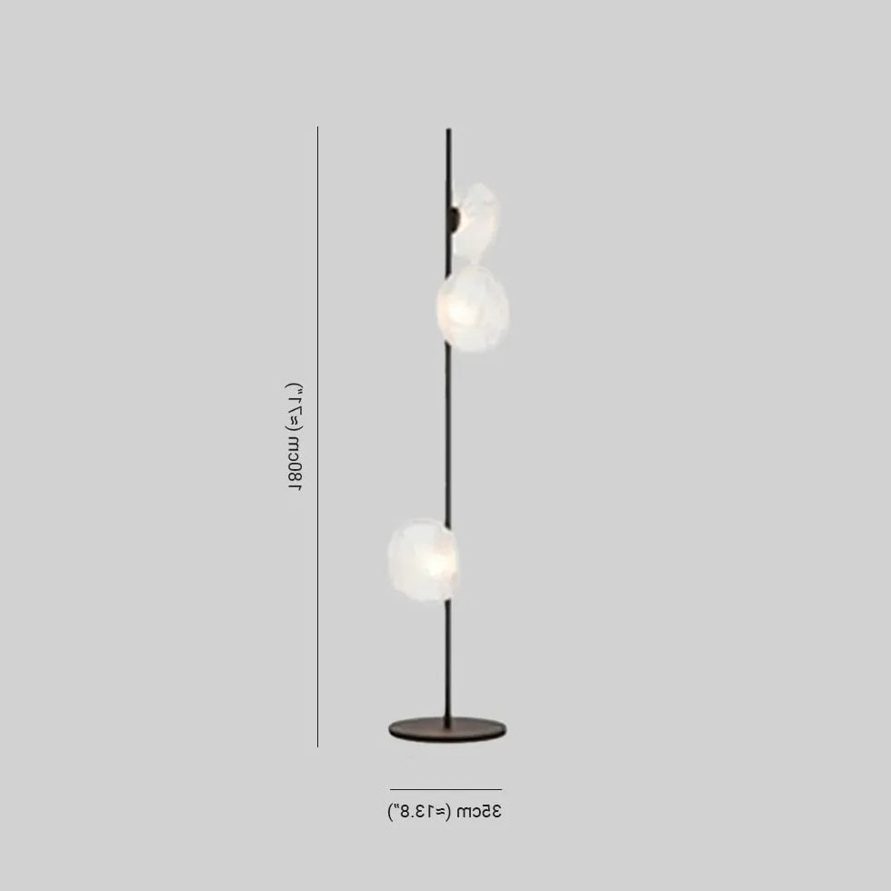 Black Floor Lamp For Study Room Byers Metal & Glass Ip20 Warm White Plug