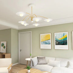 White Chandelier For Living Room Cairns Metal & Glass Led