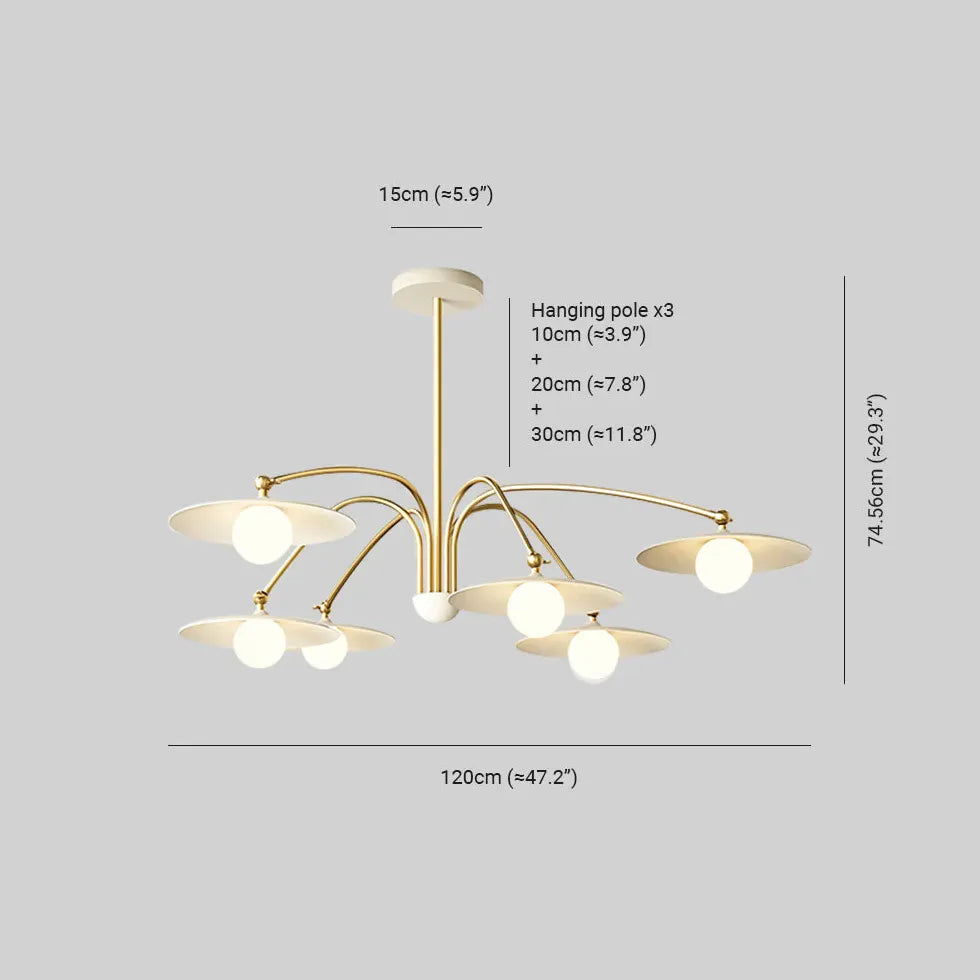 White Chandelier For Living Room Cairns Metal & Glass Led