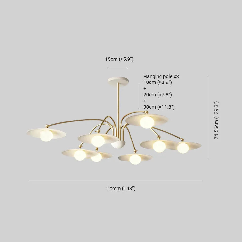 White Chandelier For Living Room Cairns Metal & Glass Led