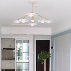 White Chandelier For Living Room Cairns Metal & Glass Led