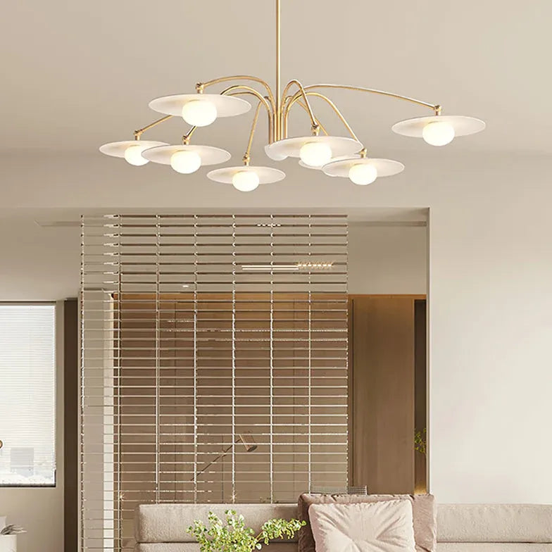 White Chandelier For Living Room Cairns Metal & Glass Led