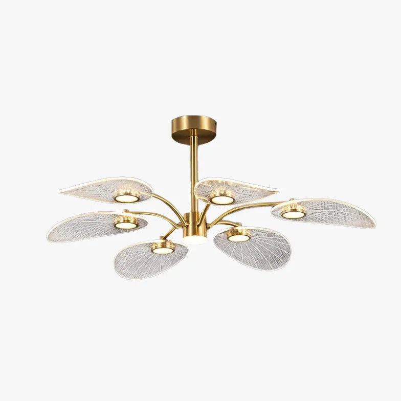 Gold Modern Chandeliers For Bedroom Carins Metal & Acrylic Led