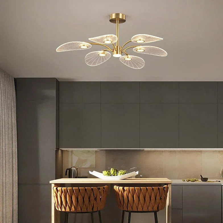 Gold Modern Chandeliers For Bedroom Carins Metal & Acrylic Led