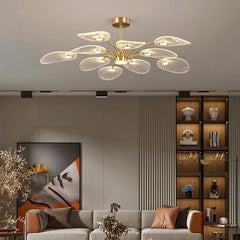 Gold Modern Chandeliers For Bedroom Carins Metal & Acrylic Led