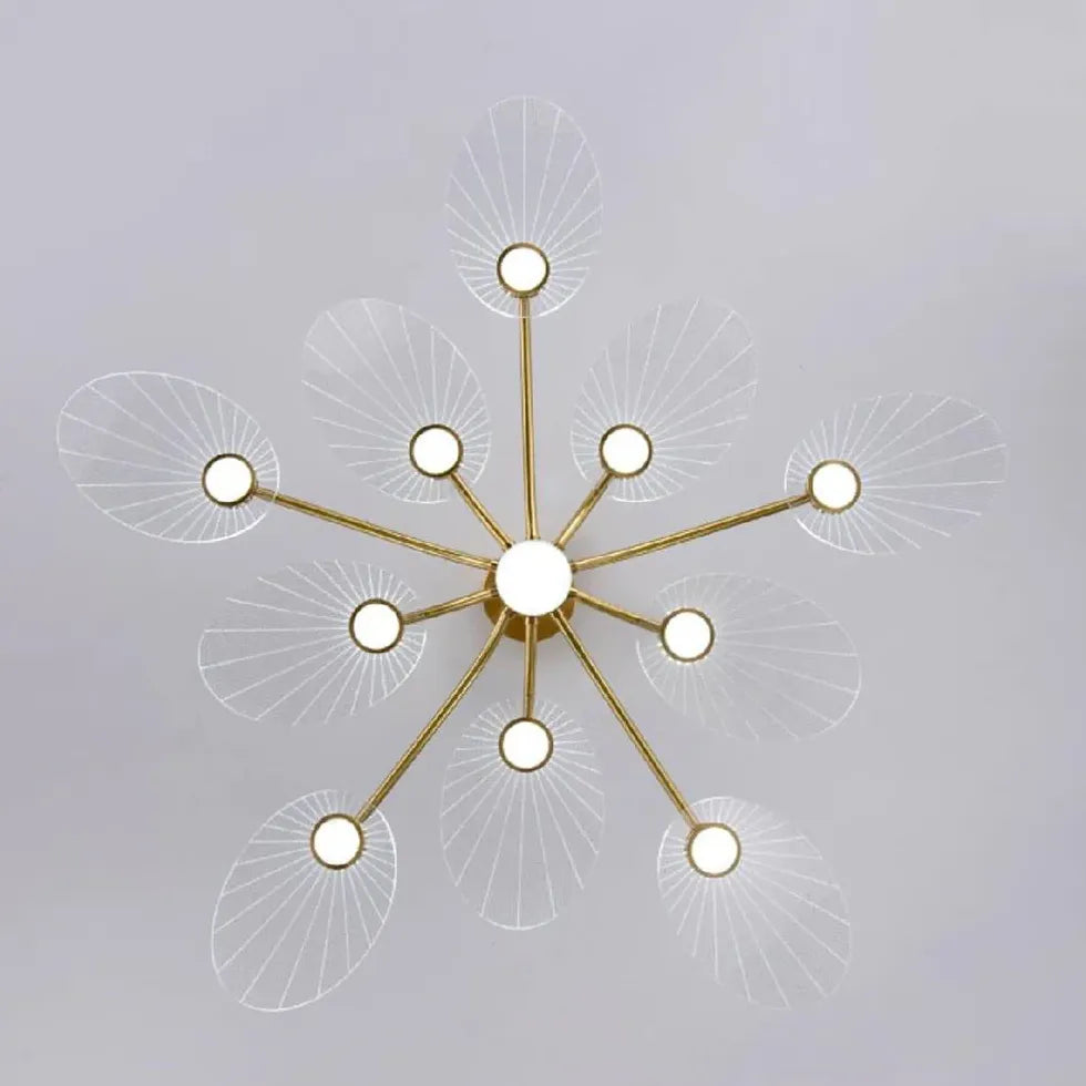 Gold Modern Chandeliers For Bedroom Carins Metal & Acrylic Led