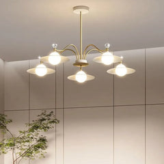 Gold Statement Pendant Light For Bedroom Carins Metal & Glass Ip20